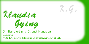 klaudia gying business card